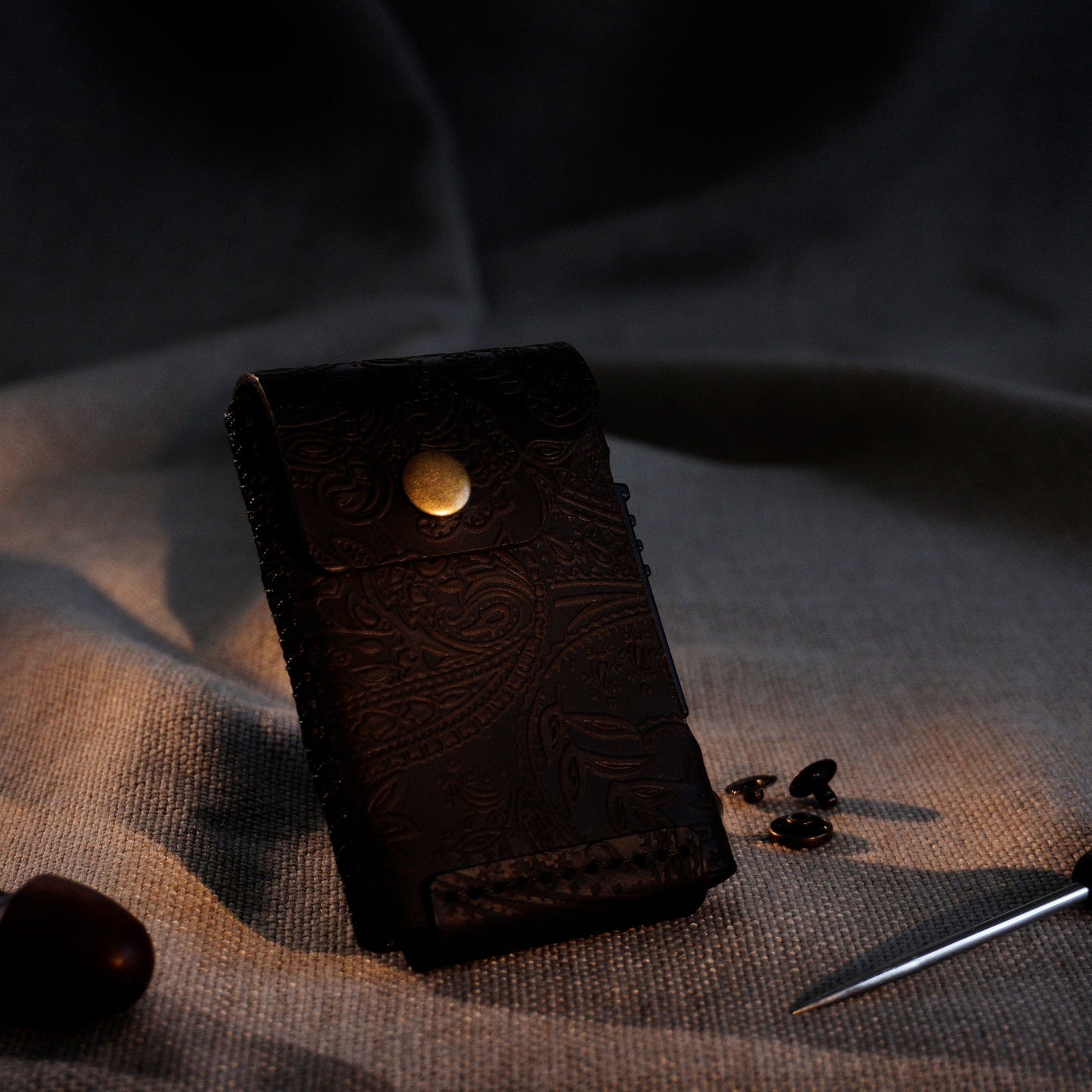RFID Cardholder with leather sleeve
