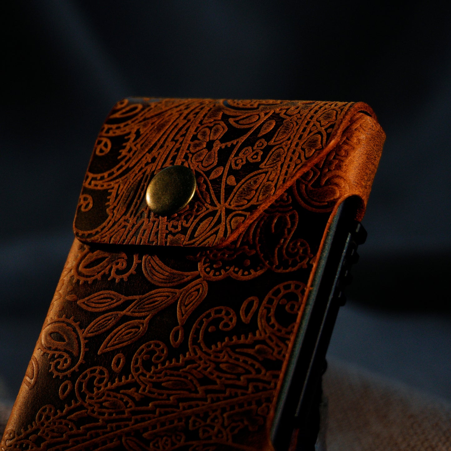 RFID Cardholder with leather sleeve