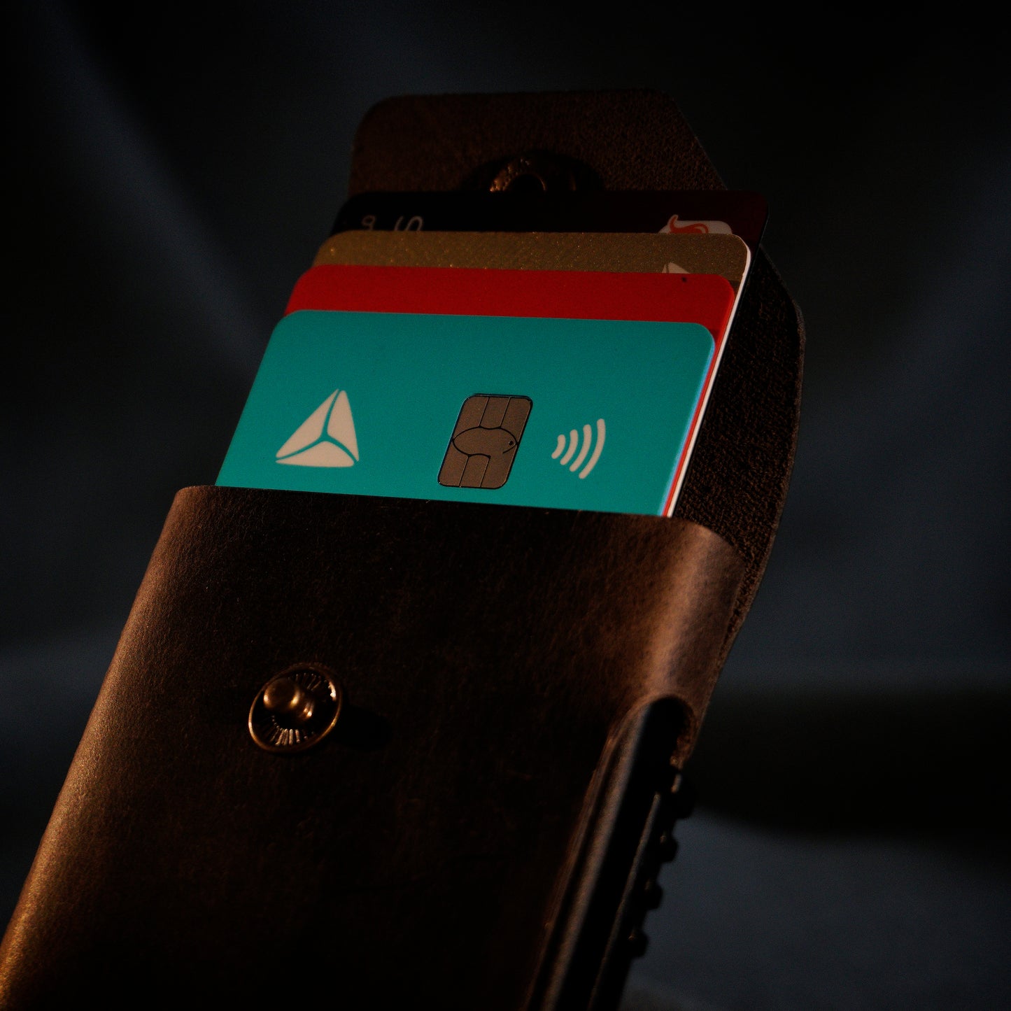 RFID Cardholder with leather sleeve