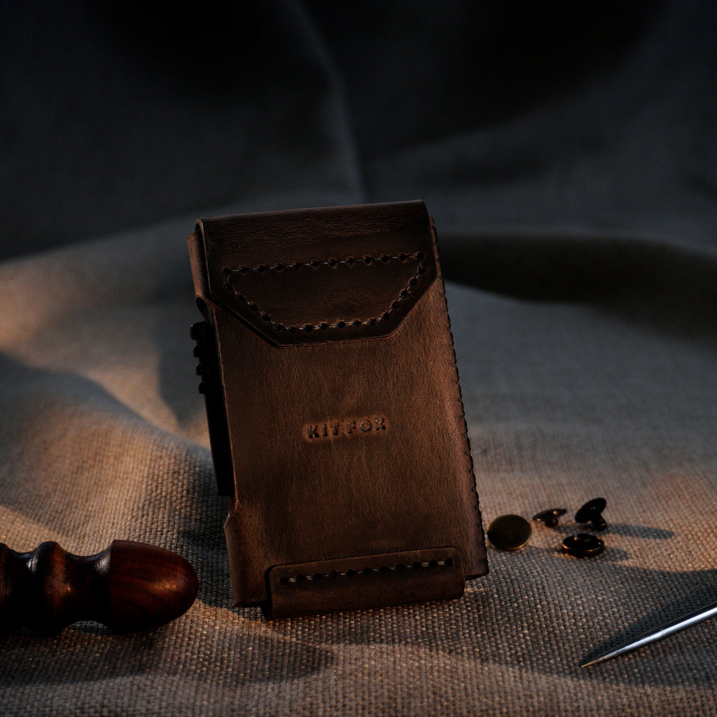 RFID Cardholder with leather sleeve