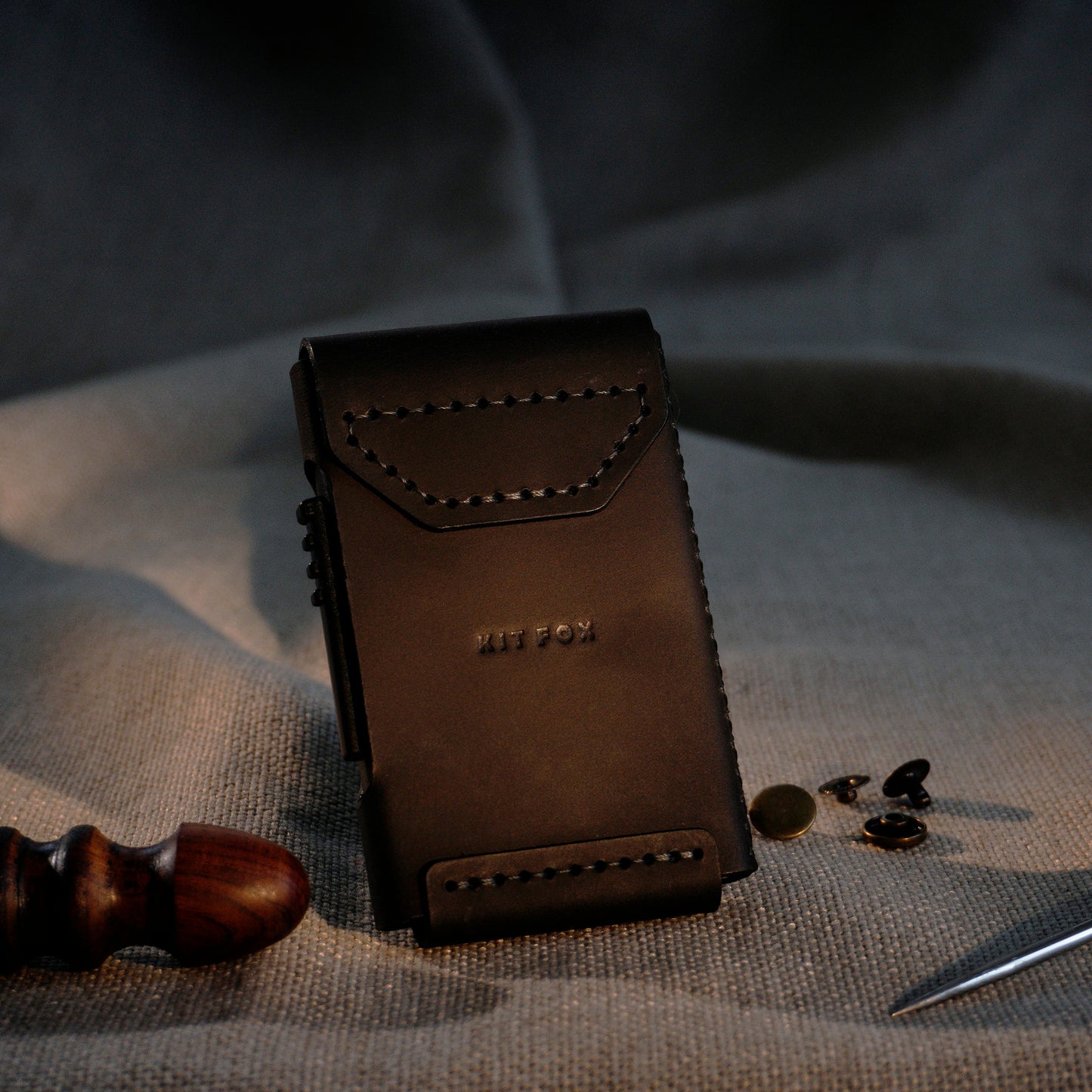 RFID Cardholder with leather sleeve