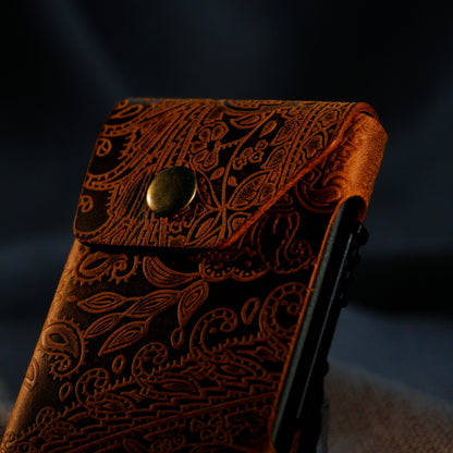 RFID Cardholder with leather sleeve