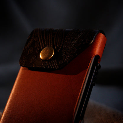 RFID Cardholder with leather sleeve