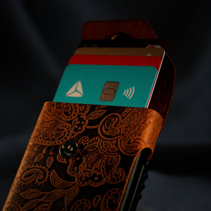 RFID Cardholder with leather sleeve