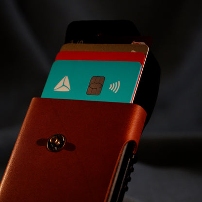 RFID Cardholder with leather sleeve
