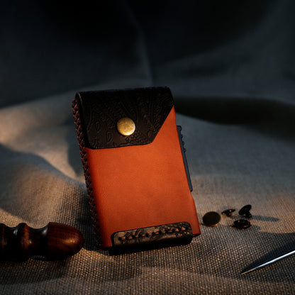 RFID Cardholder with leather sleeve