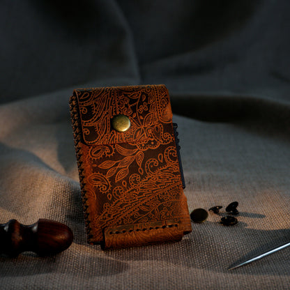 RFID Cardholder with leather sleeve